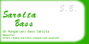 sarolta bass business card